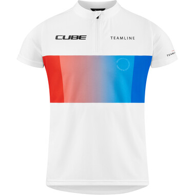 CUBE TEAMLINE ROOKIE Kids Short-Sleeved Jersey White/Red 2023 0